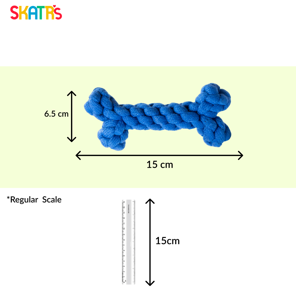 Skatrs Bone Shaped Rope Chew Toy for Dogs and Cats (Royal Blue) image 2