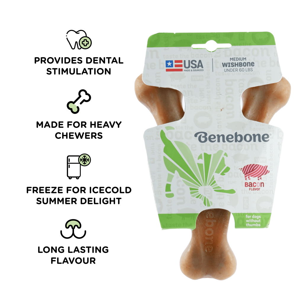 Benebone Bacon Flavored Wishbone Chew Toy for Dogs | For Aggressive Chewers image 2