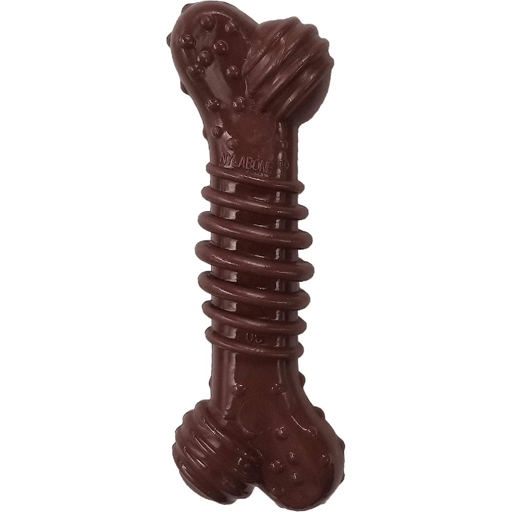 Nylabone Medley Flavoured Textured Power Chew Bone Toy for Dogs (Brown) image 2