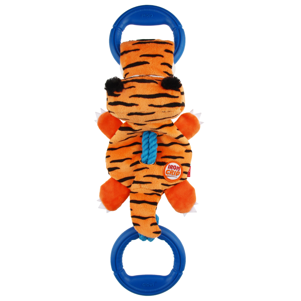 GiGwi Iron Grip Tiger Plush with TRP Handle Toy for Dogs (Orange) image 6
