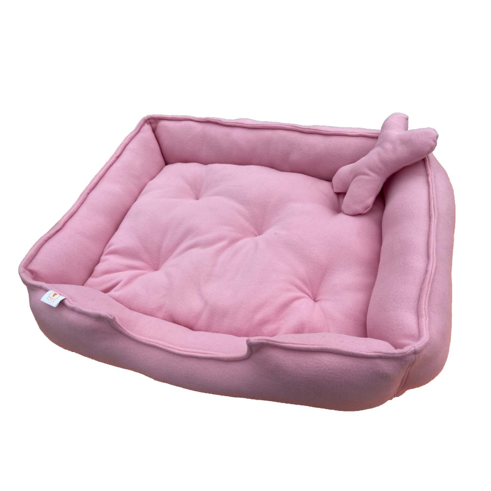 Fluffy's Luxurious Reversible Polyester Filled Bed for Dogs and Cats (Pink) image 2