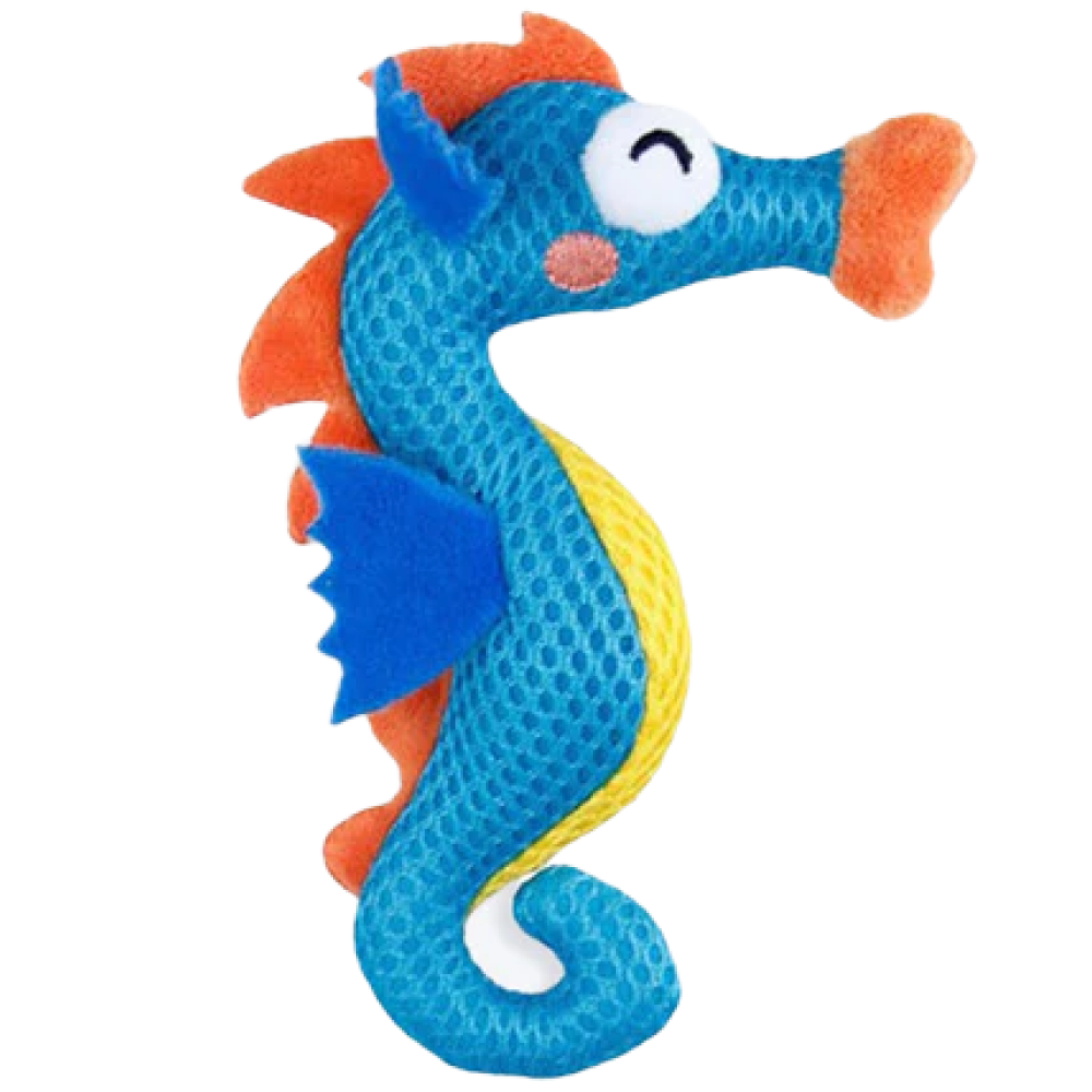GiGwi Dental Mesh Seahorse Toy for Cats (Blue) image 3