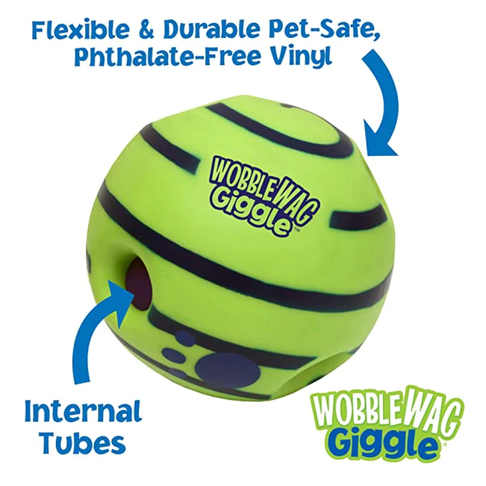 Wobble Wag Giggle Ball Interactive Toy for Dogs | For Medium Chewers (Green) image 9