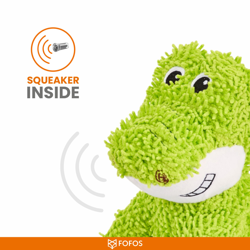 Barkbutler x Fofos Alligator Tough Squeaky Toy for Dogs | For Medium Chewers (Green) image 3