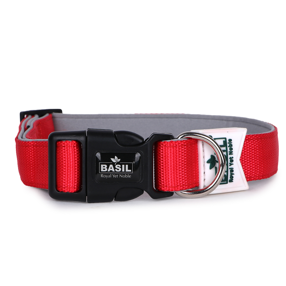 Basil Nylon Padded Collar for Dogs (Red) image 6