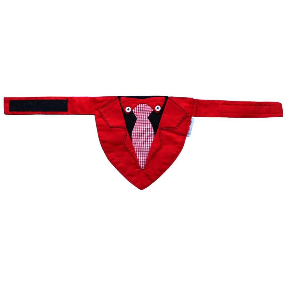 Lana Paws Applique Work Tuxedo Adjustable Bandana for Dogs (Red) image 3
