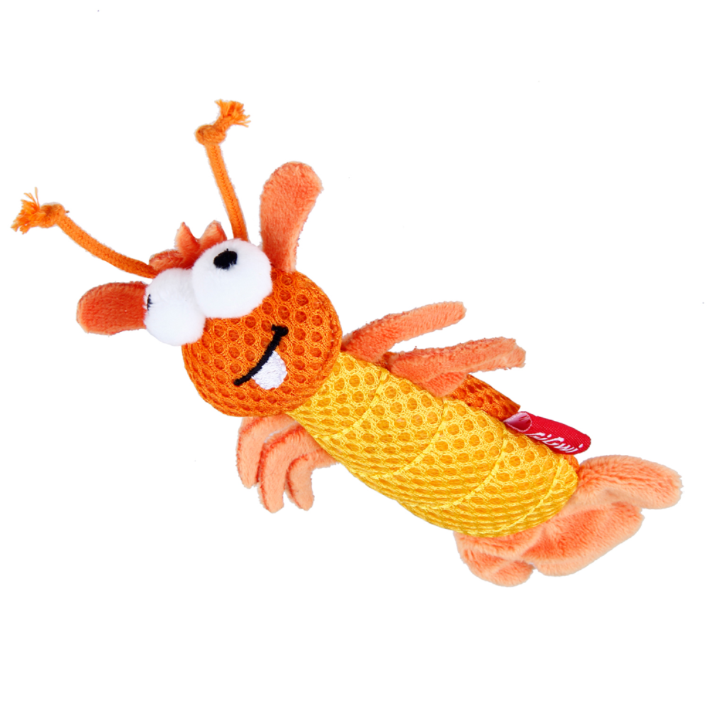 GiGwi Dental Mesh Shrimp Toy for Cats (Orange) image 3