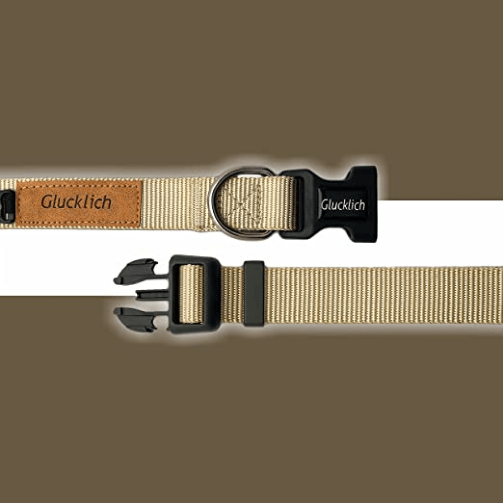 Glucklich Pet Essentials Classic Nylon Collar for Dogs (Beige) image 3