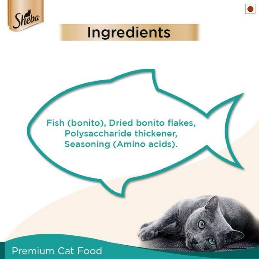 Sheba Fish with Dry Bonito Flake, Skipjack & Salmon Fish and Fish with Sasami Cat Wet Food Combo image 9