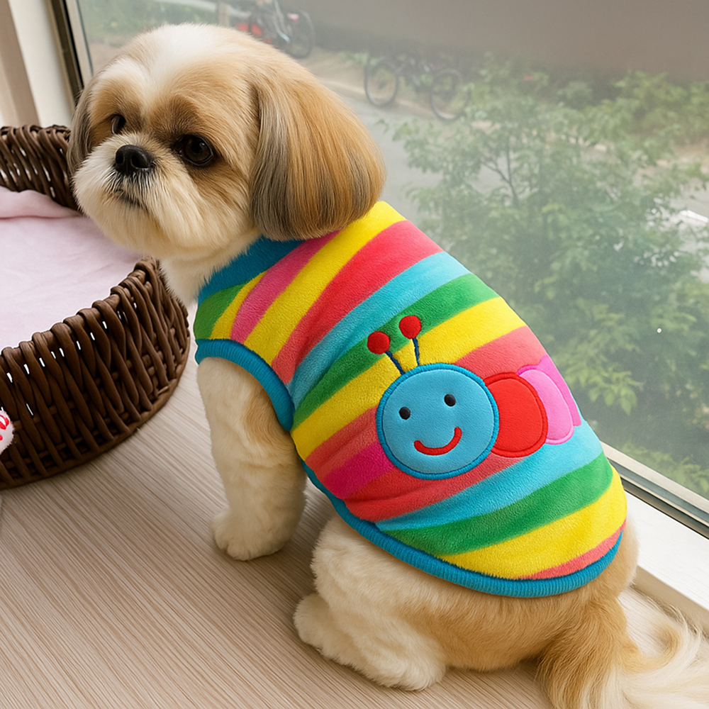 KUTKUT Rainbow Print Fashion Soft Flannel Fleece Shirt for Small Dogs & Cats image 7