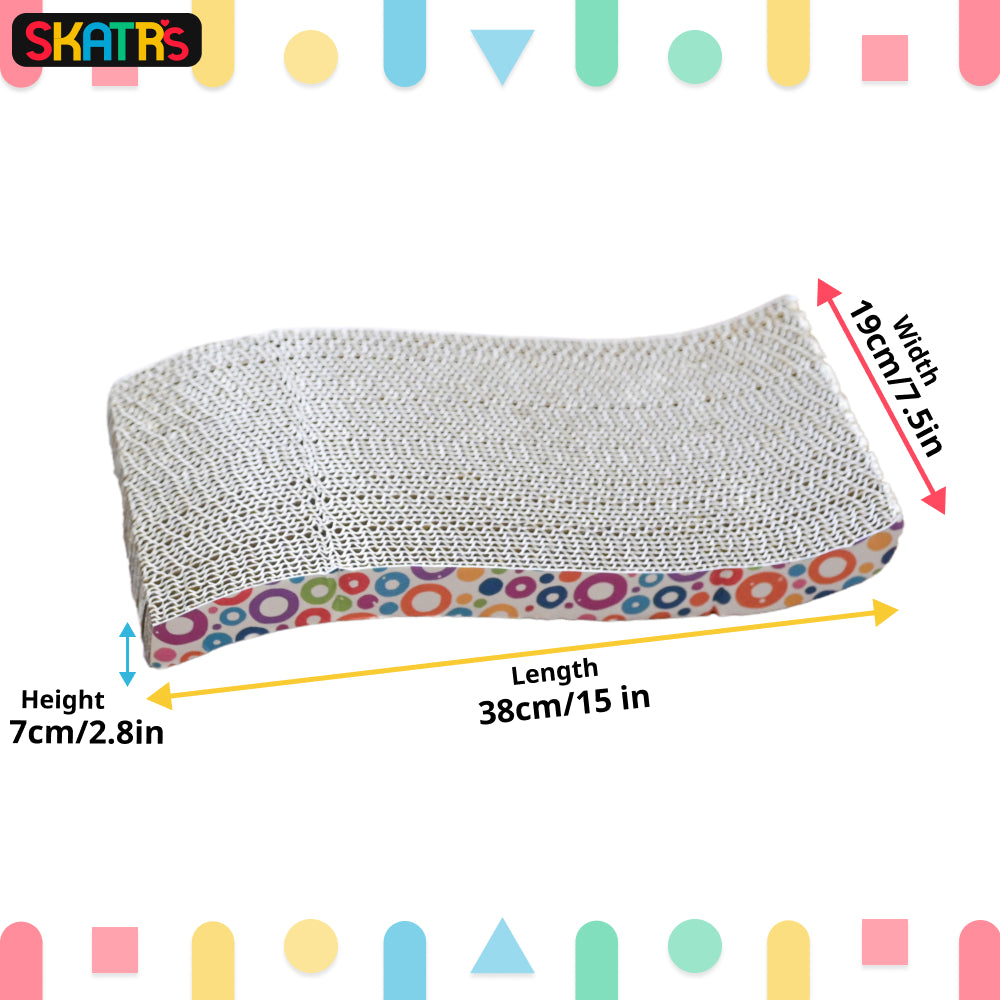 Skatrs The Satisfying Wave Cat Scratcher with 2g Premium Catnip Free (15x7.5x2.8in) image 3