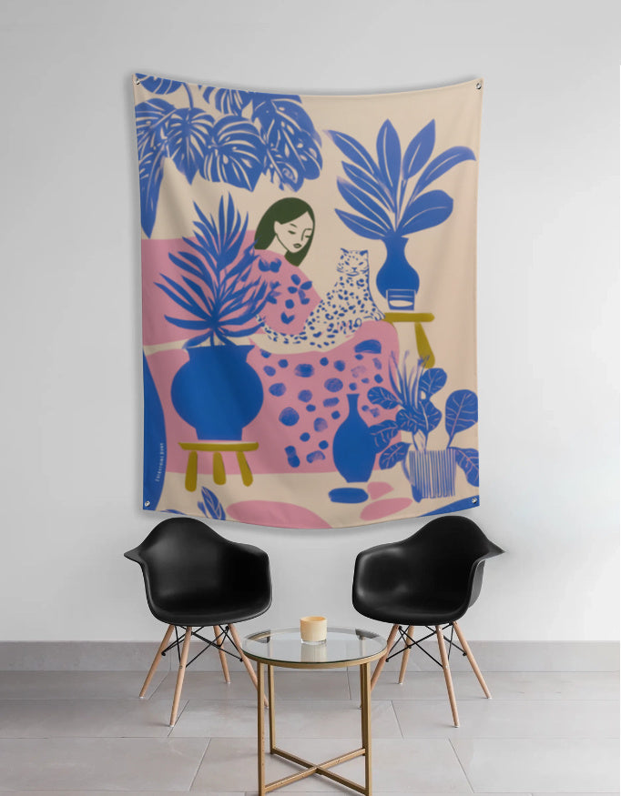 EverythingBoho Cat Mom Sukoon Tapestry Wall Art image 2
