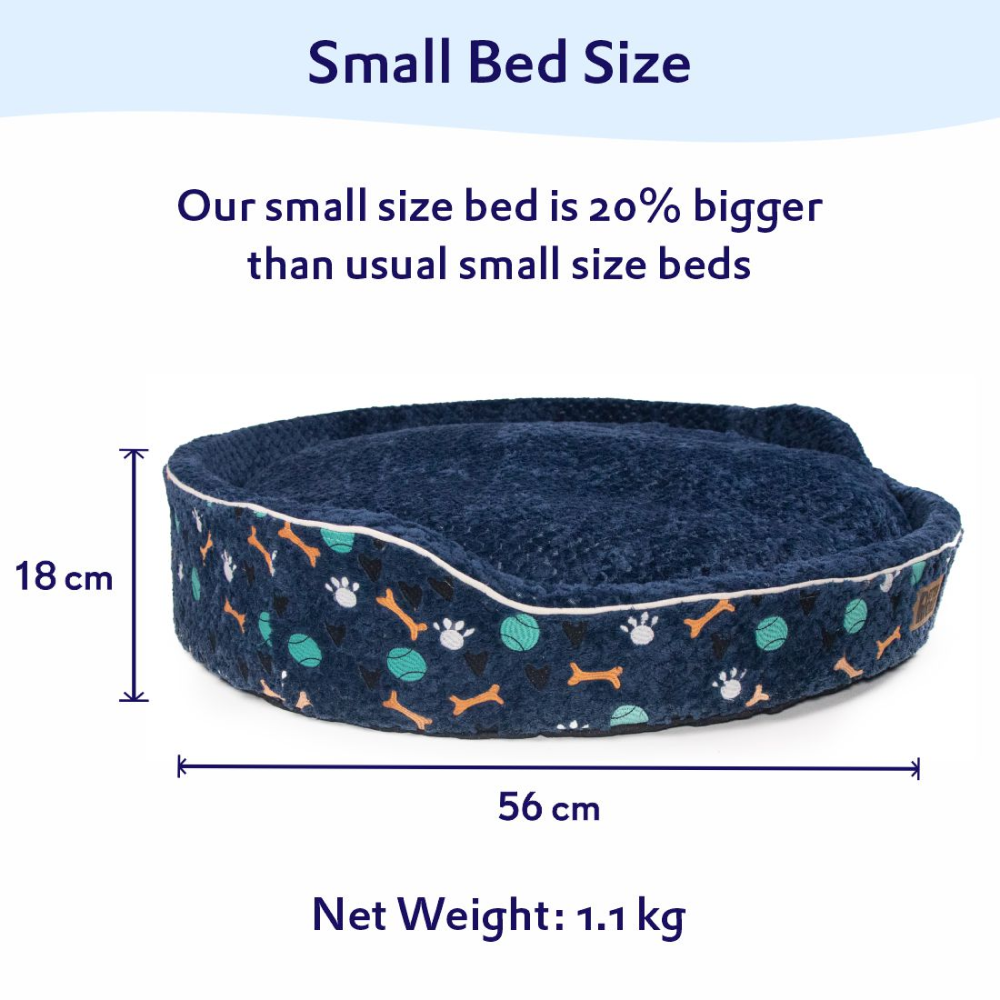 Petter World Soft Micro Fur Round Orthopedic Cuddler Bed with Removable Cushion Top for Dogs (Ensign Blue) image 4