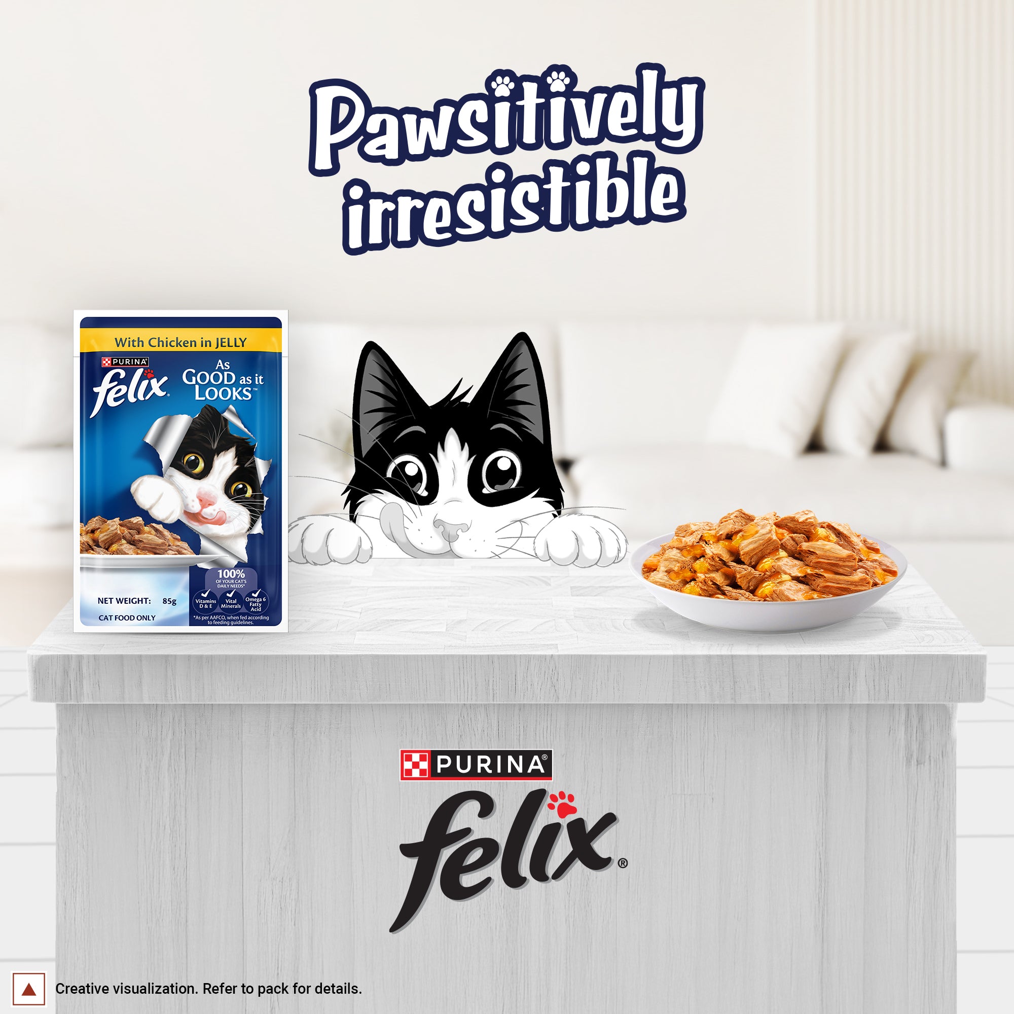 Purina Felix with Chicken in Jelly Complete and Balanced Adult Cat Wet Food image 8