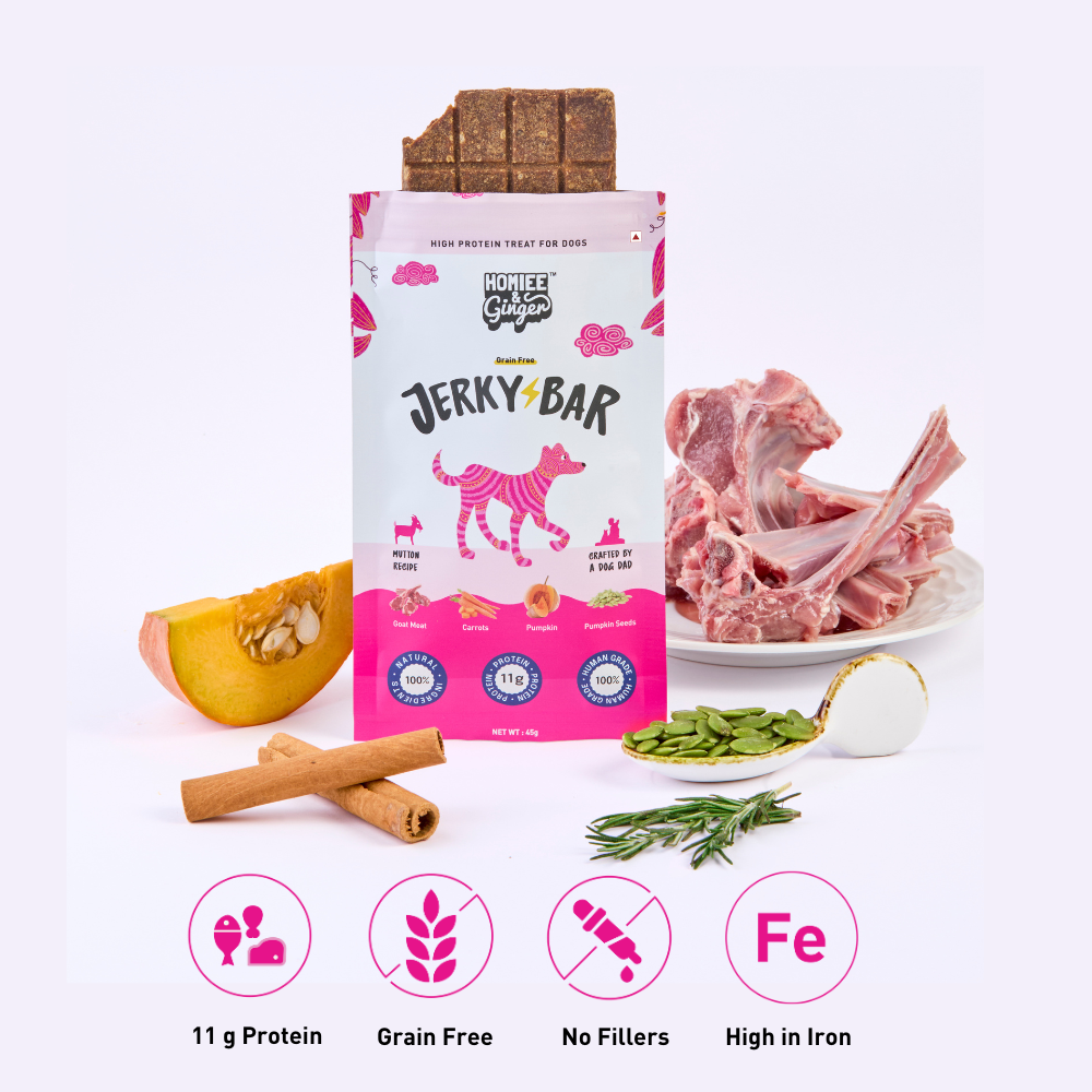 Homiee & Ginger Air Dried Grain Free Mutton Jerky Bar Dog Treats image 3