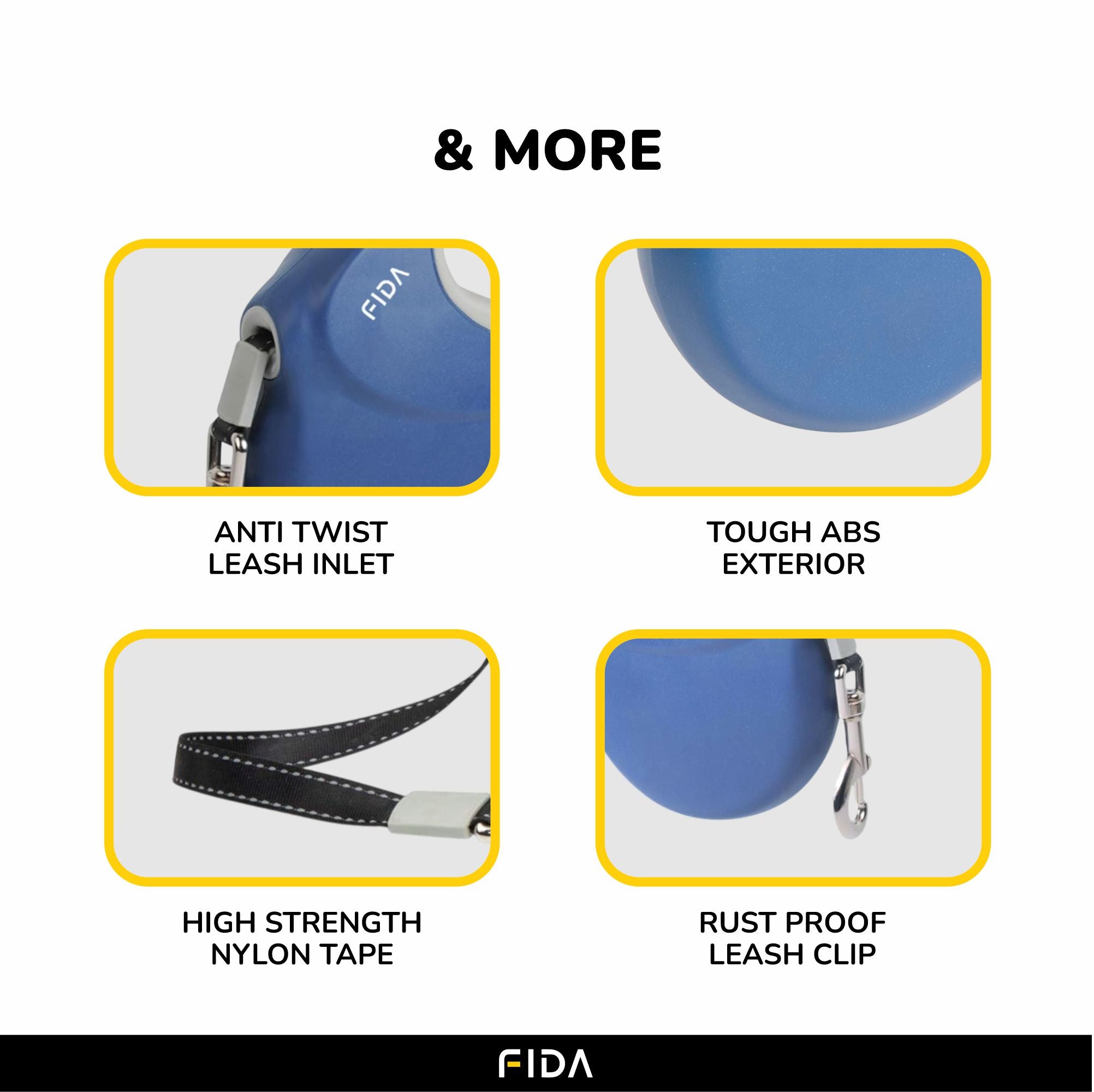 Fida Extra Retractable Leash for Dogs (Blue) image 4