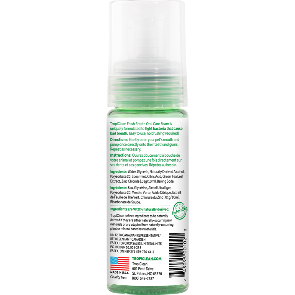 Tropiclean Fresh Breath Oral Care Foam For Dogs image 2