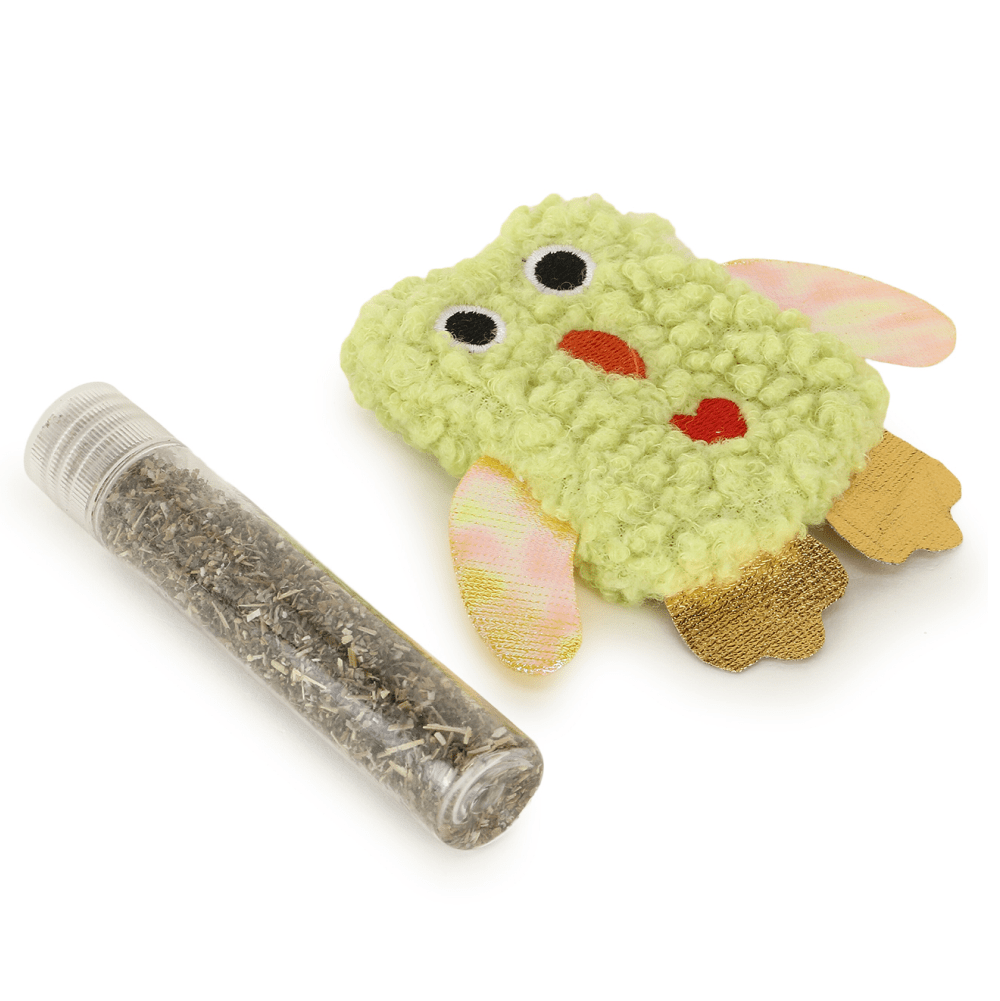 Basil Cotton Plush Cat Toy with Catnip for Cats (Green) image 5