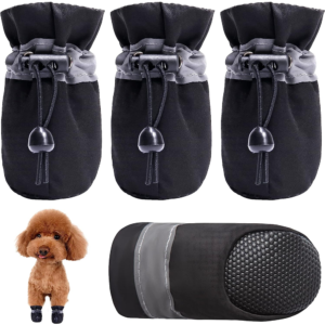 KUTKUT Paw Protector Boots for Small Dogs (Black)