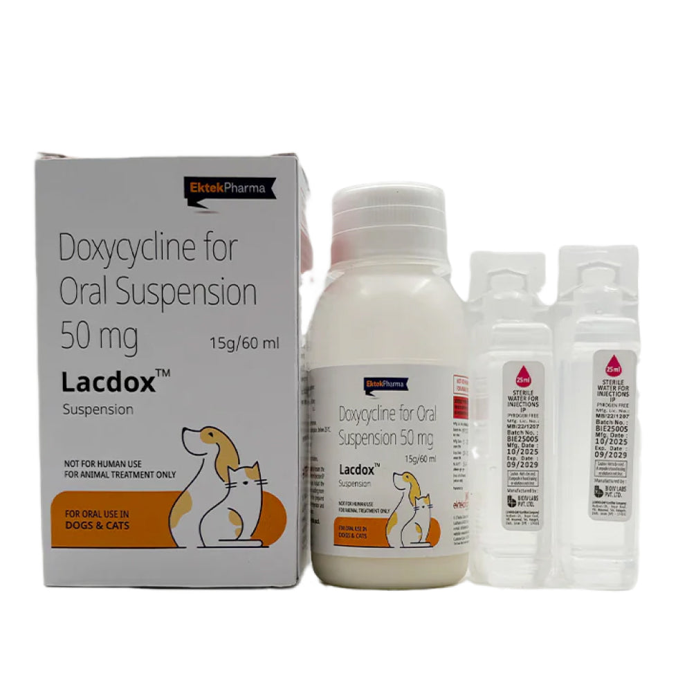 Ek Tek Lacdox 50mg Oral Suspension (Doxycycline) for Dogs and Cats