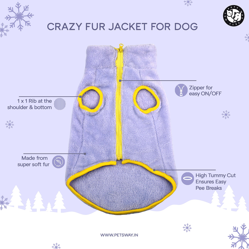 Pets Way Crazy Fur Winter Jacket for Dogs (Ash) image 2