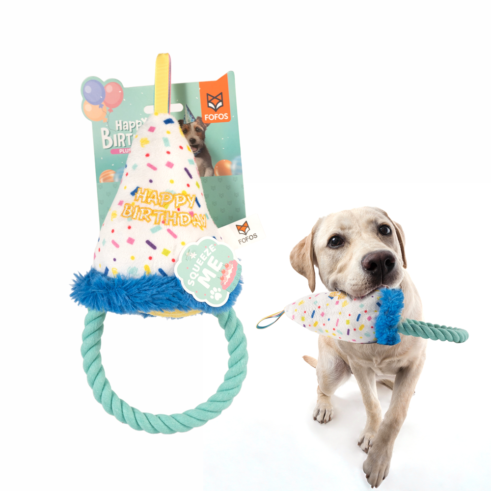 Barkbutler x Fofos Birthday Hat Plush Toy for Dogs image 2
