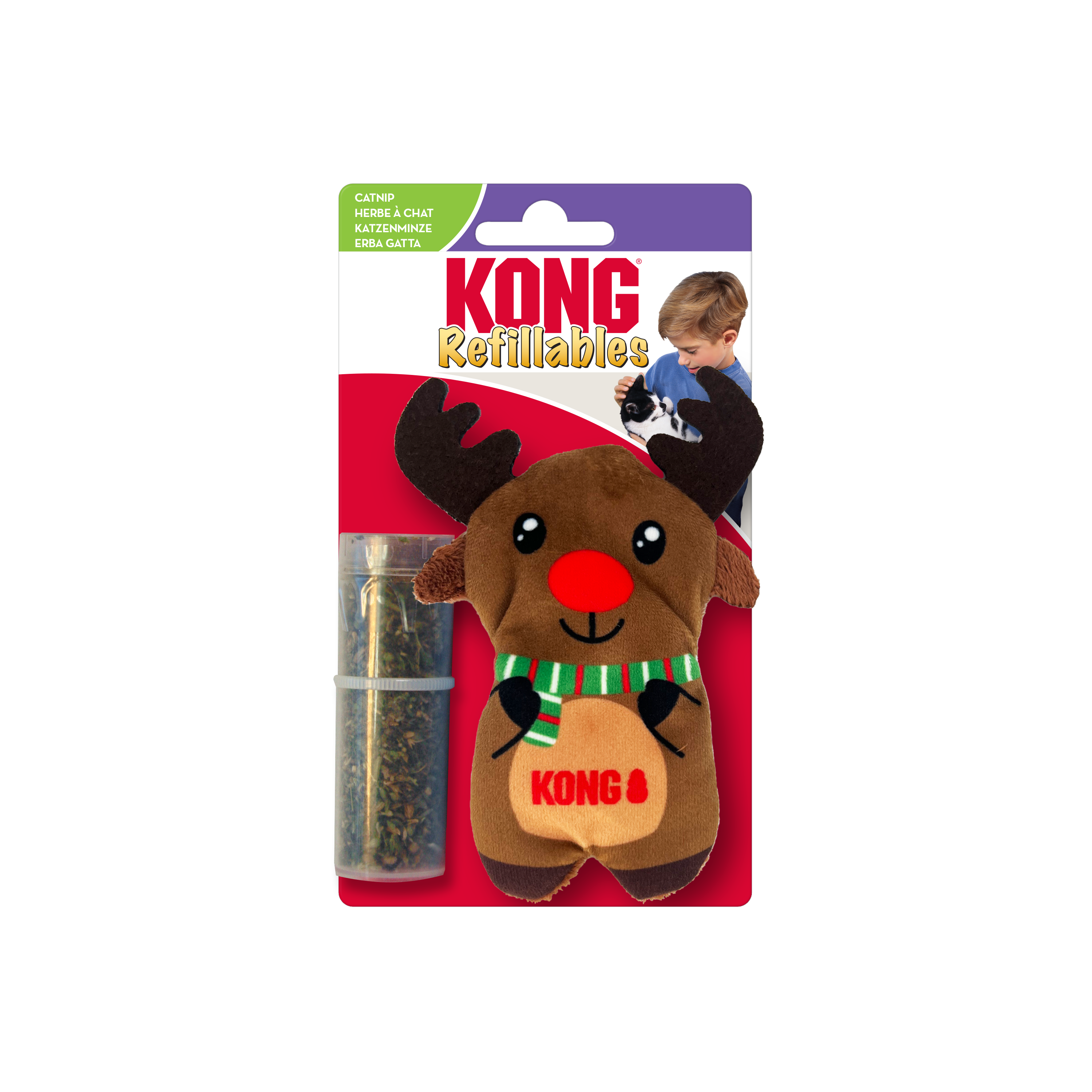 Kong Refillables Reindeer Toy for Cats (Brown) image 2