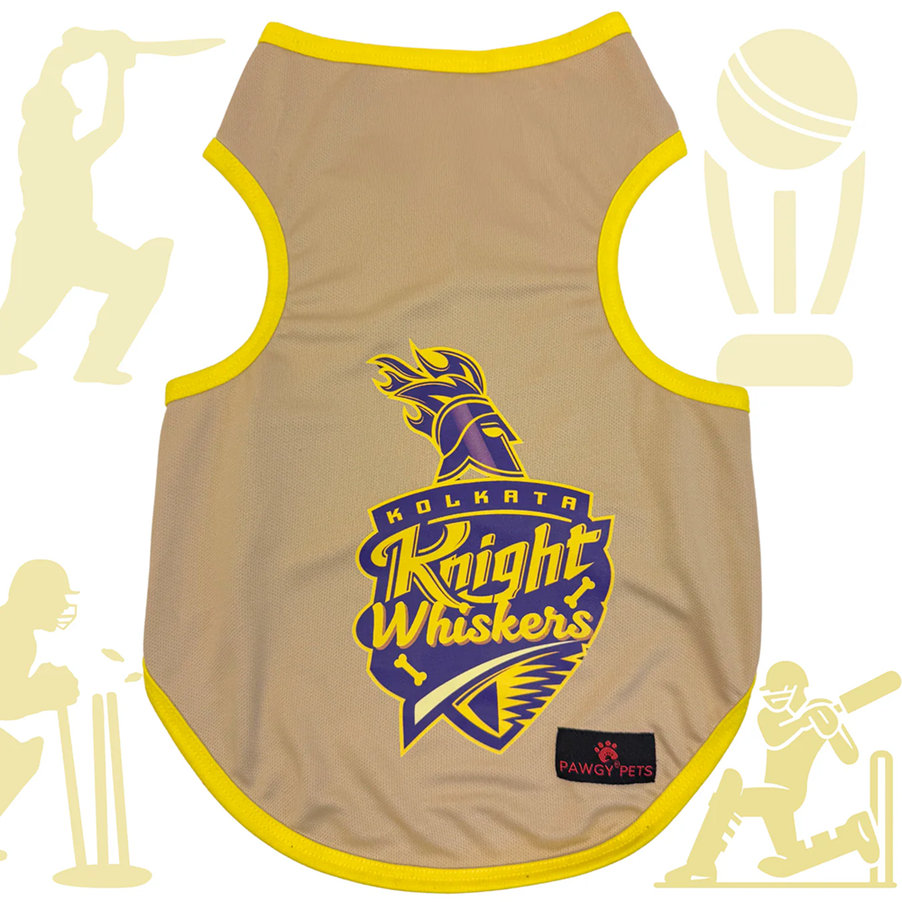 Kolkata Knight Whiskers ipl Jersey for Dogs and Cats | Indian Pet League