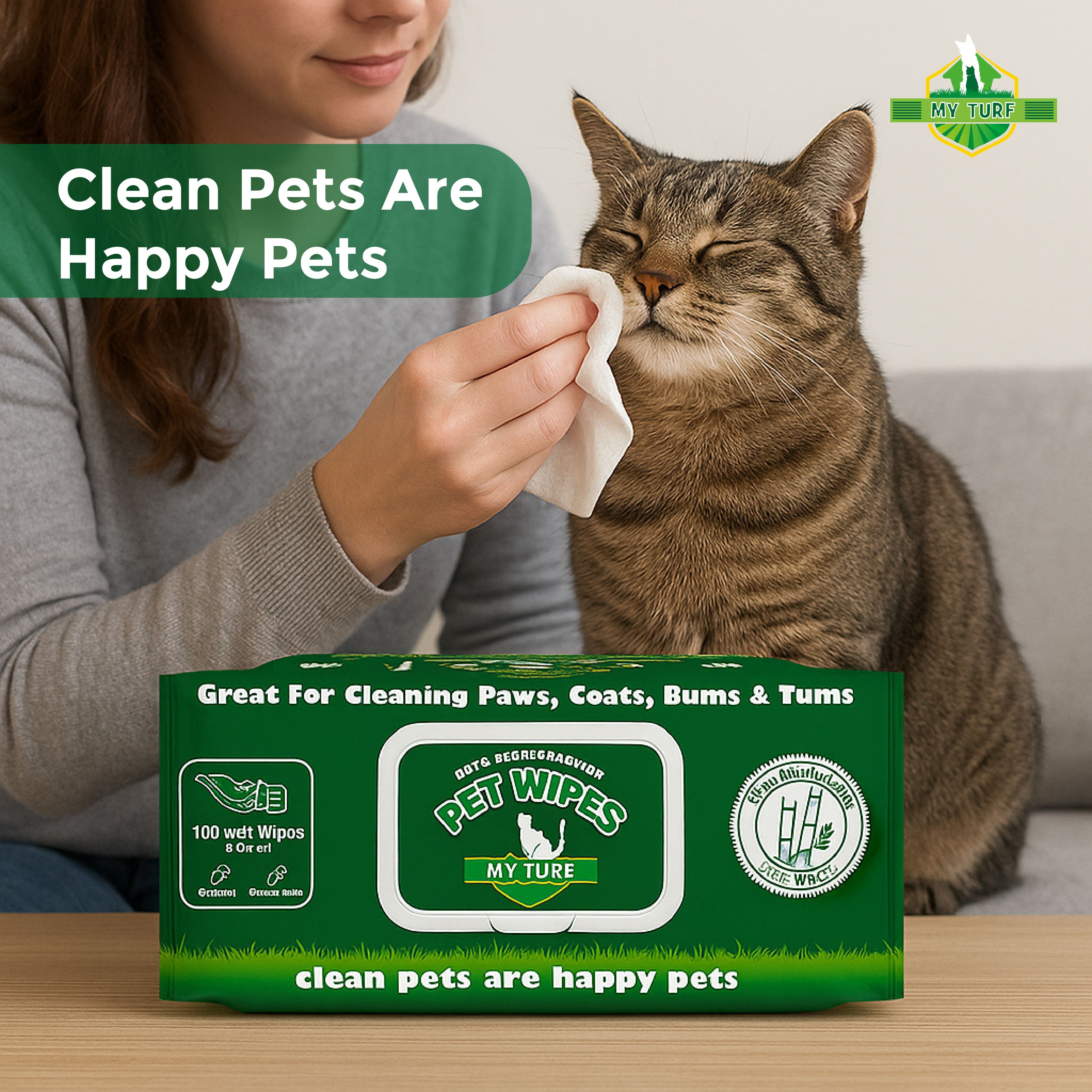 My Turf Bio Bamboo Fiber Wipes for Dogs and Cats image 5