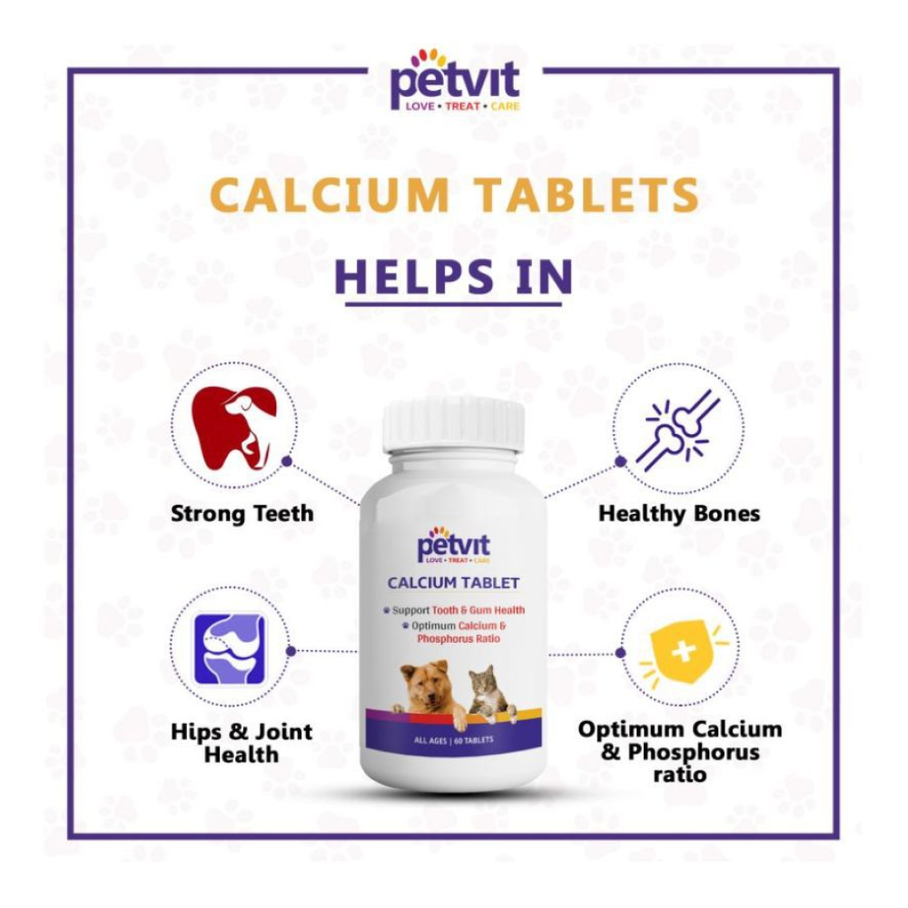 Petvit Calcium Tablets for Dogs and Cats image 2