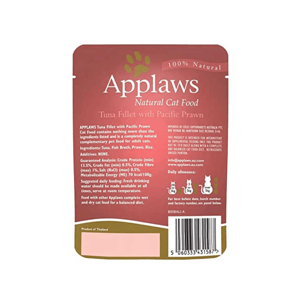 Applaws Tuna Fillet with Pacific Prawns Cat Pouch Wet Food image 4