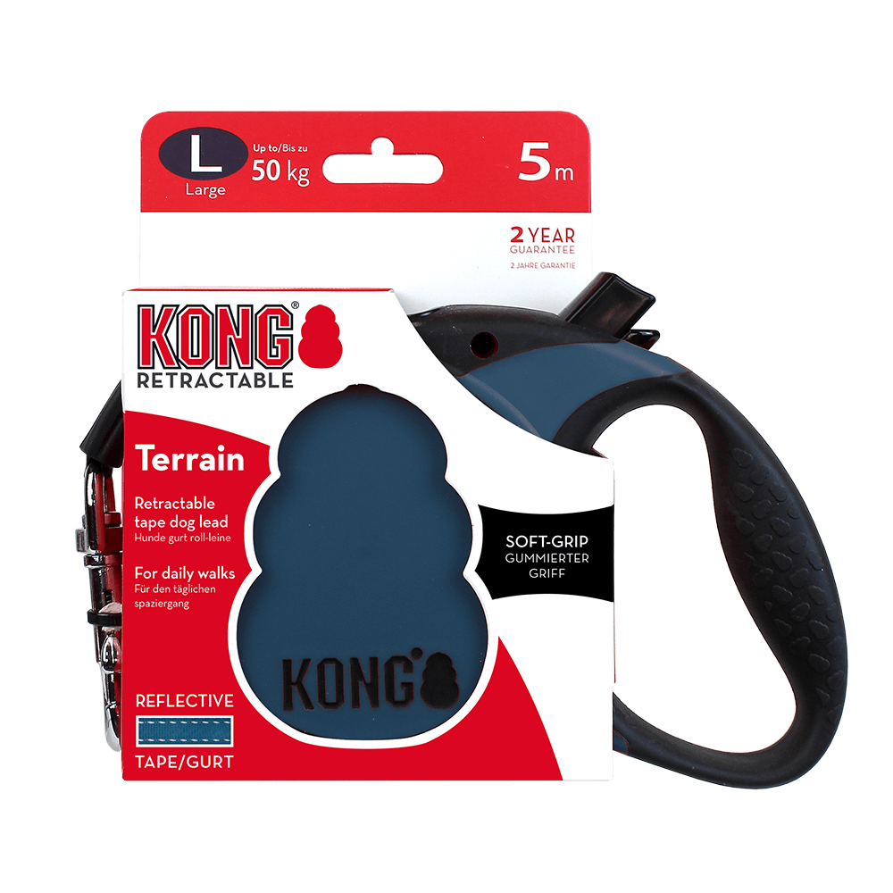 Kong Terrain Retractable Leash for Dogs and Cats (Blue) image 4