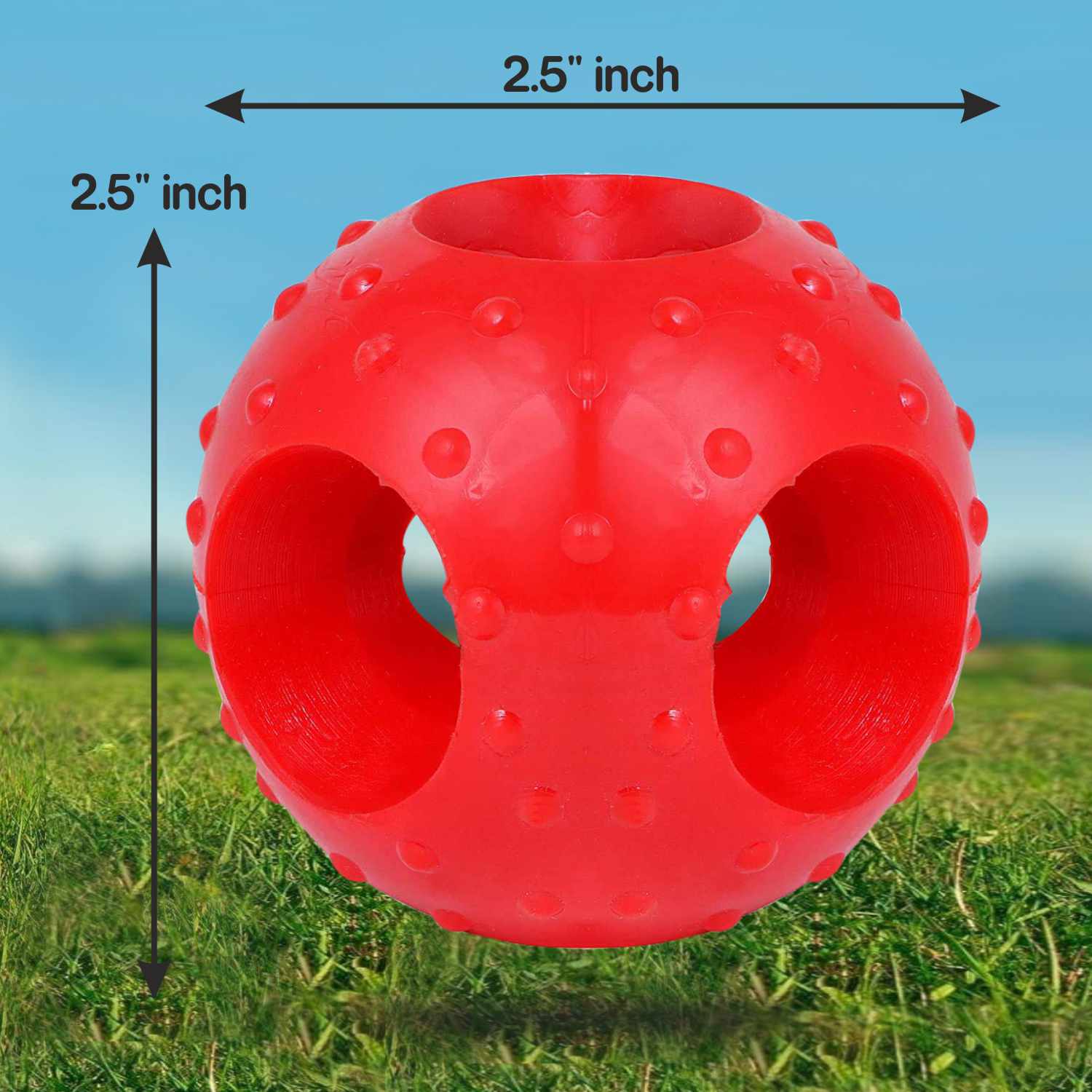 Drools Non Toxic Rubber Hole Ball Teething Toy for Puppies and Dogs | For Aggressive Chewers image 2