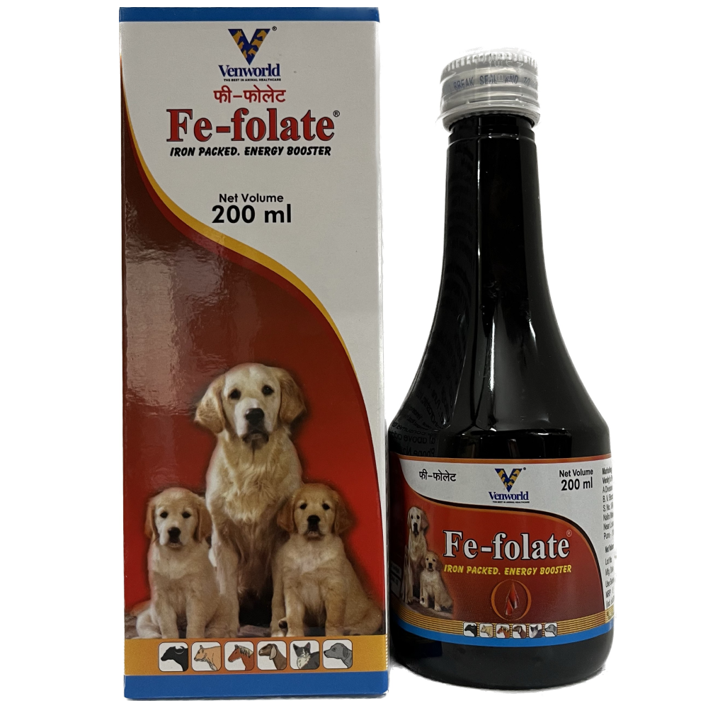 Venkys Fe Folate Syrup for Dogs and Cats (200ml) image 2