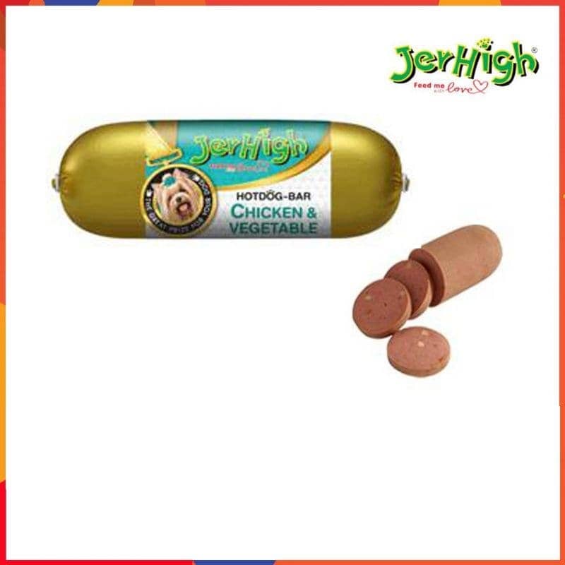 JerHigh Chicken & Vegetable Hot Dog Bar Dog Treats image 3