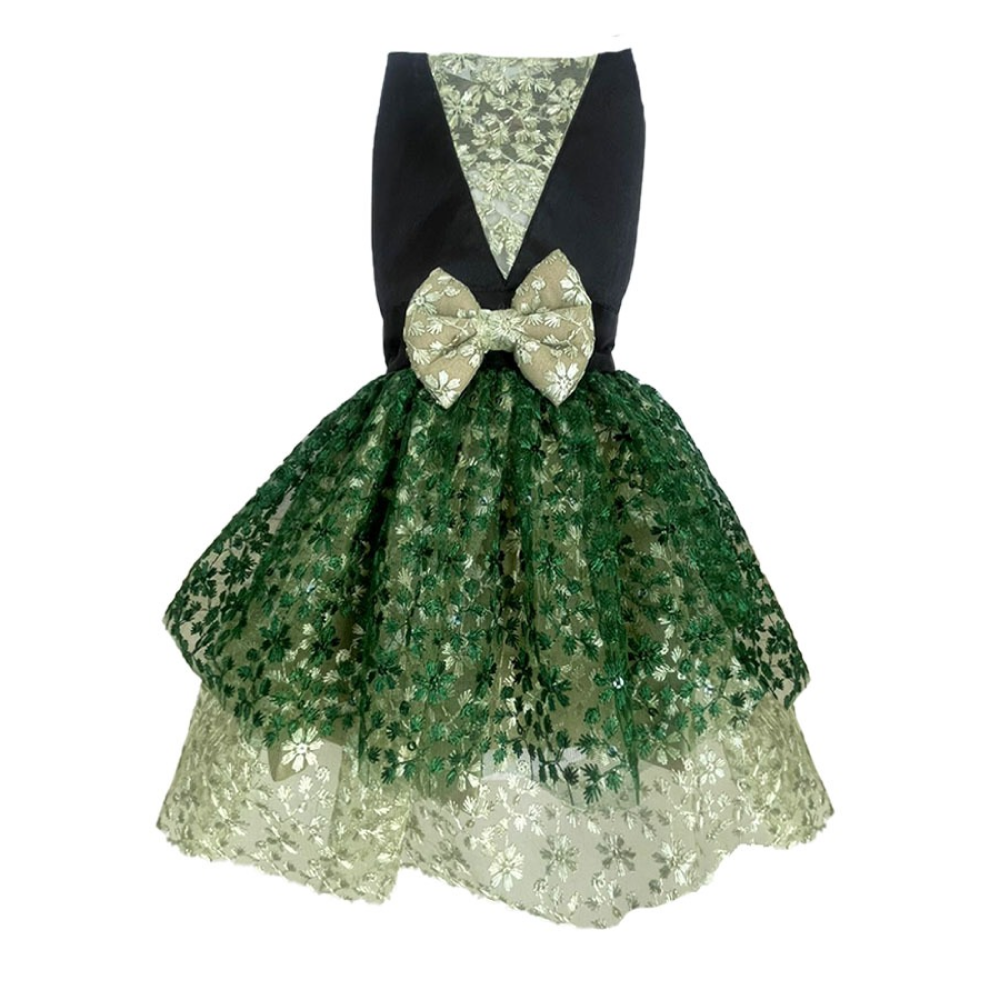 Dogobow Princess Dress for Dogs and Cats (Green) (Get a Bow Free) image 5