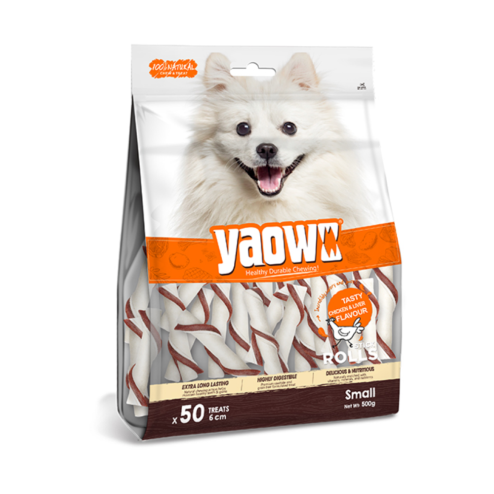 Gnawlers Yaowo Stick Roll Dog Treats (5 inch) image 2