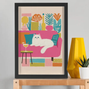 EverythingBoho The Cool Persian Cat Wall Art (Black)