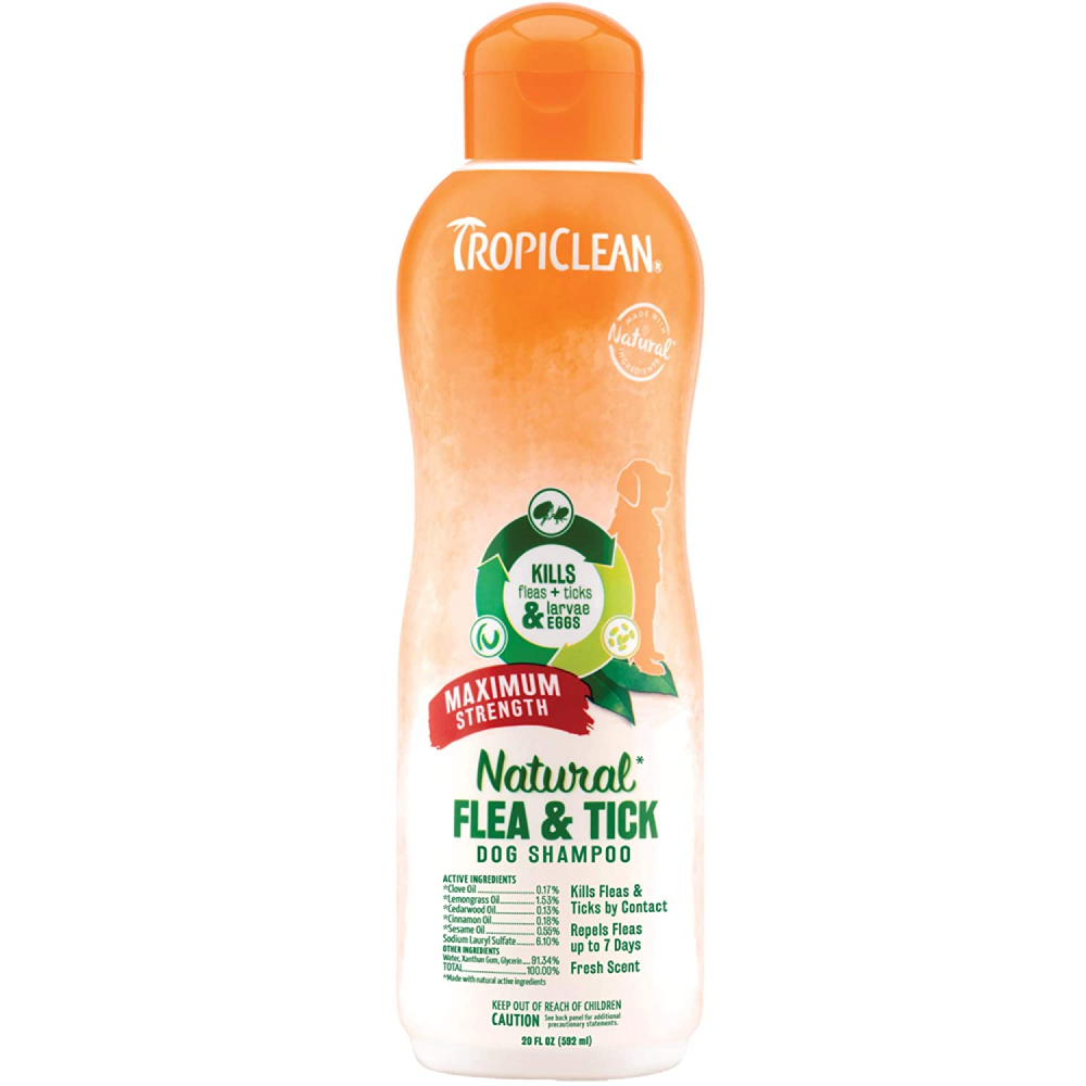 Tropiclean Maximum Strength Natural Flea & Tick Shampoo for Dogs image 2