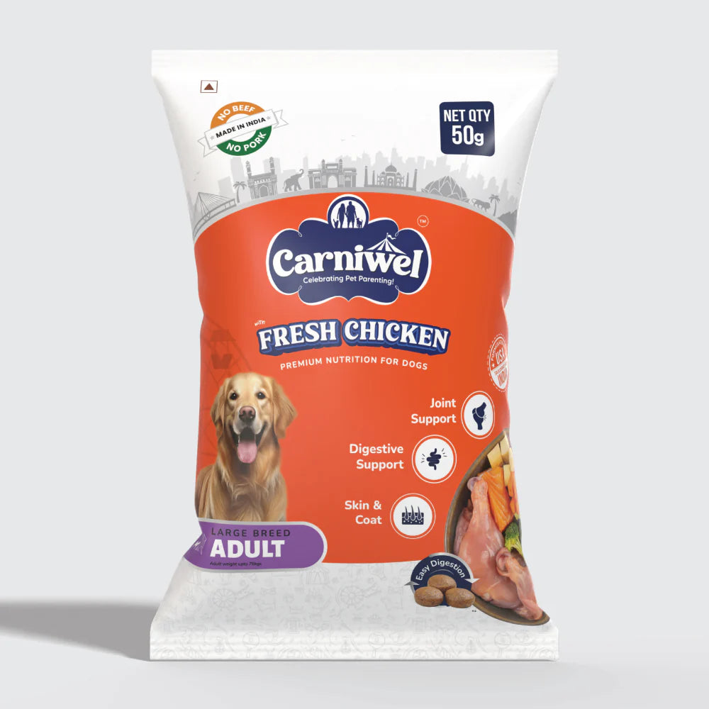 Carniwel Fresh Chicken Kibble Large Breed Adult Dog Dry Food (50g)