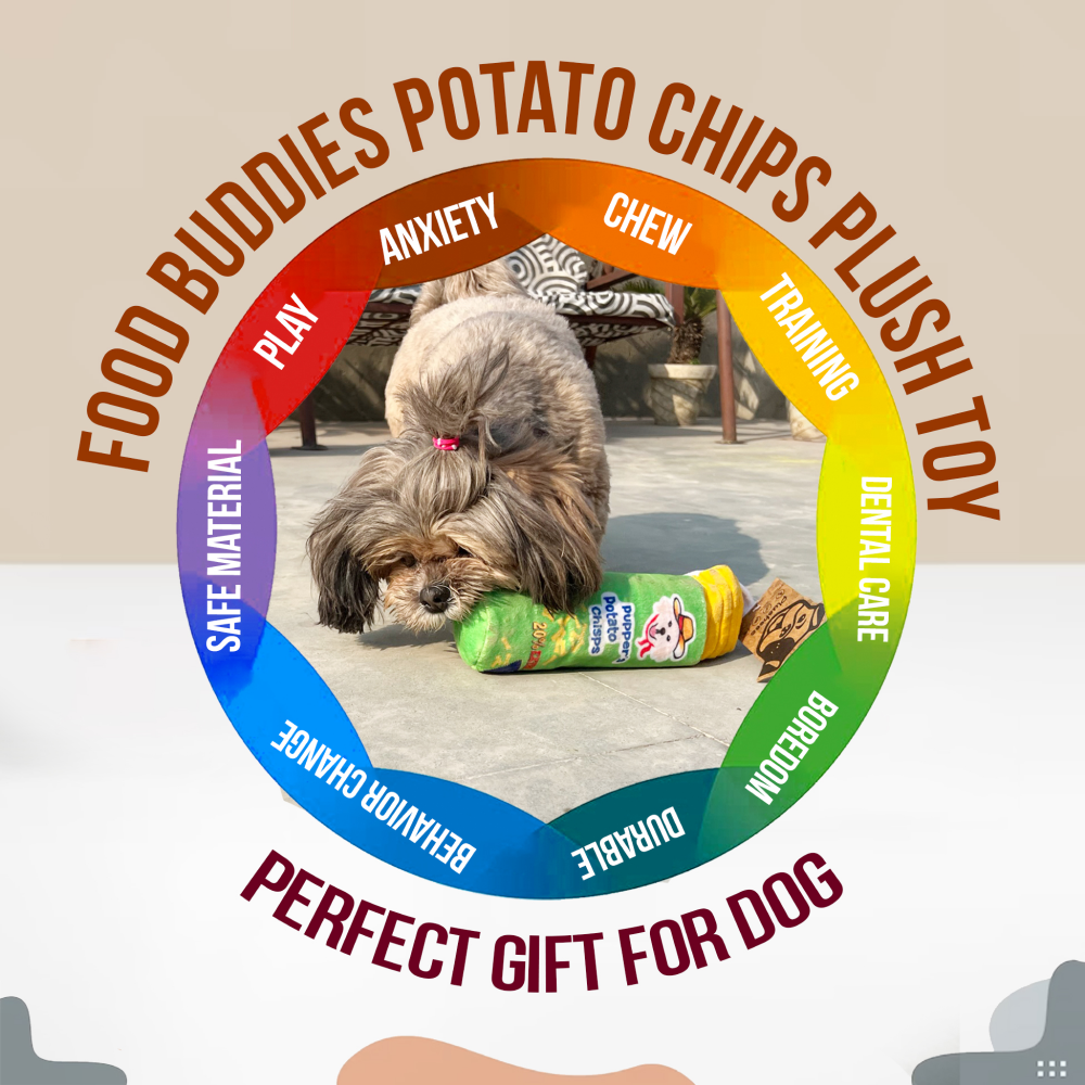 Goofy Tails Food Buddies Pupper Potato Chip Plush Toy for Dogs image 4