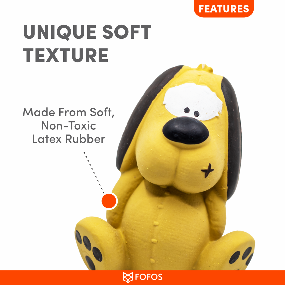 Barkbutler x Fofos Latex Bi Dog Toy for Dogs | For Medium Chewers (Yellow) image 5