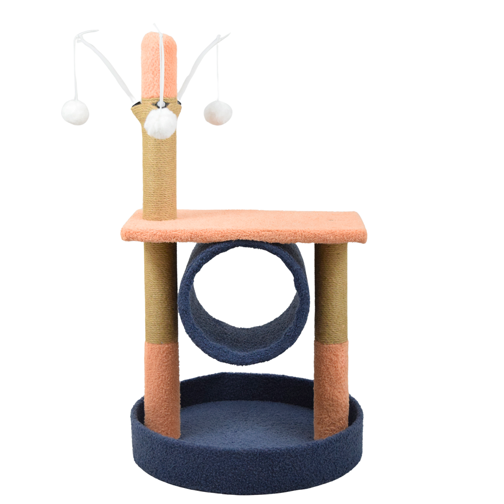 FurryLiving Canyon Multi Level Cat Tree with Tunnel, Toys and Scratching Post for Cats and Kittens