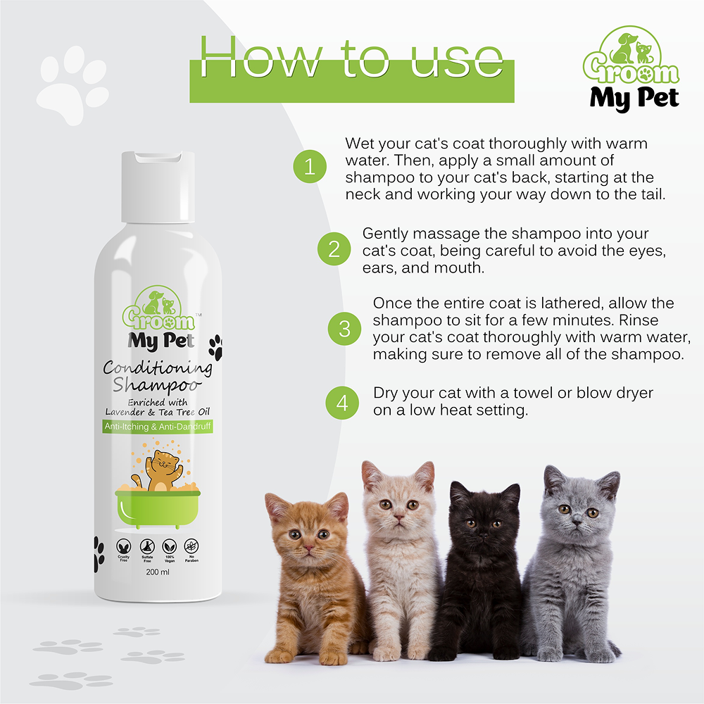 Groom My Pet Anti Itch & Dandruff Conditioning Shampoo for Cats image 5