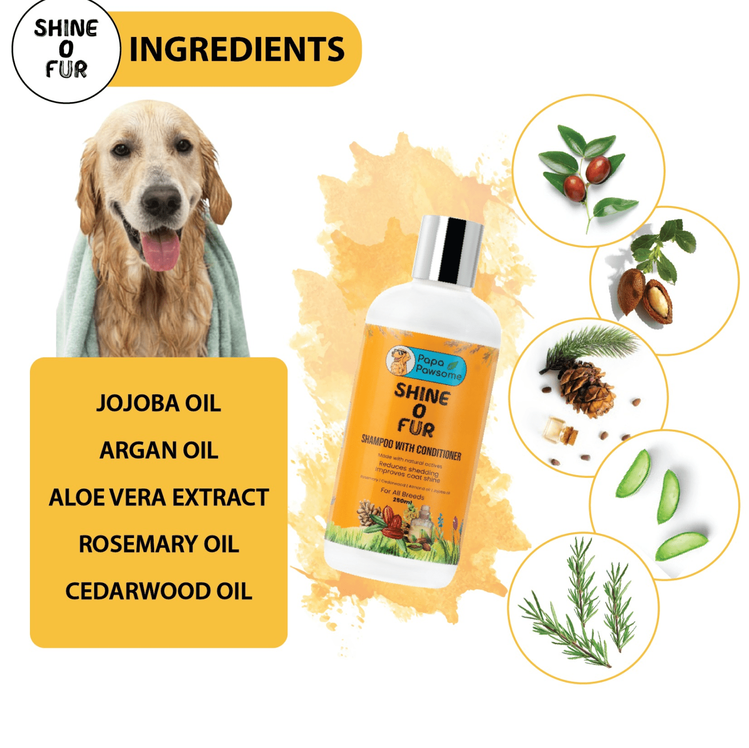 Papa Pawsome Shine O' Fur Shampoo with Conditioner for Dogs image 5