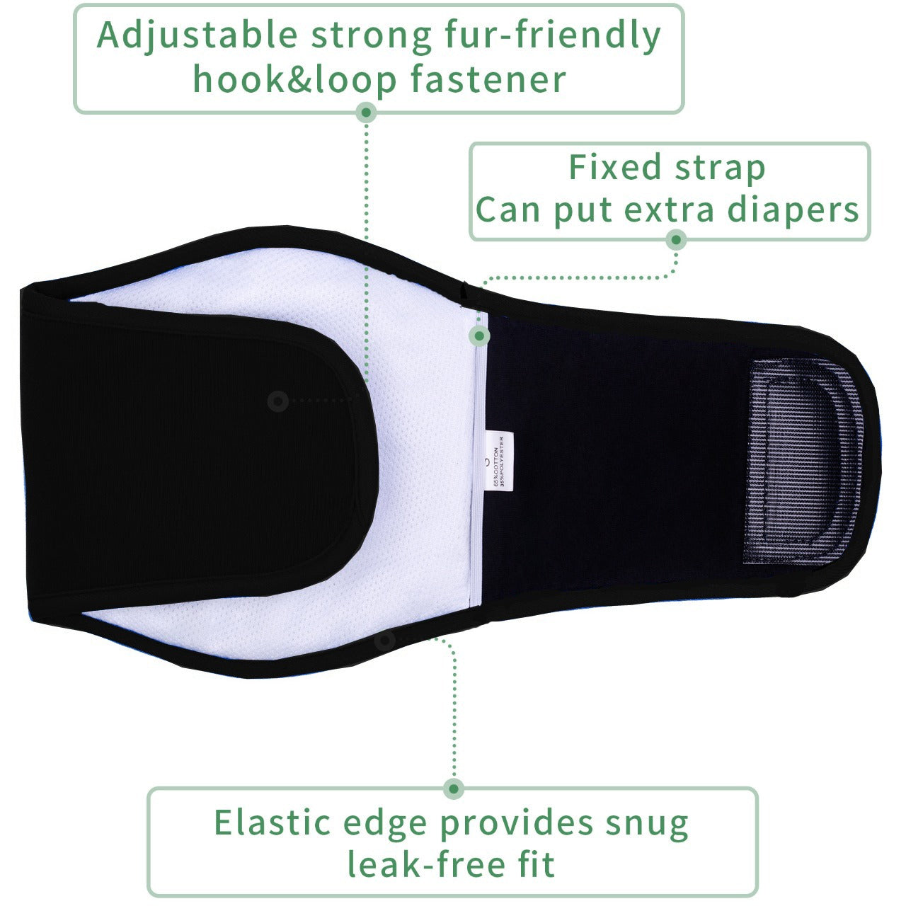 KUTKUT Diapers for Male Dogs (Black) image 4