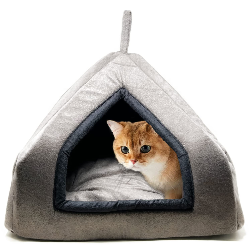Fluffy's Pawsome Premium Soft Velvet Fabric Bed for Dogs and Cats (Grey) image 2