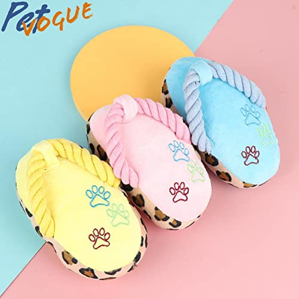 Pet Vogue Sandal Shaped Plush Toy for Dogs (Blue) | For Soft Chewers image 3