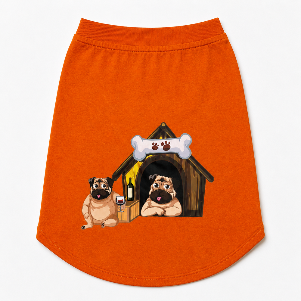 PetSnugs 100% Korean Cotton Premium Printed T Shirt for Dogs & Cats (Orange)
