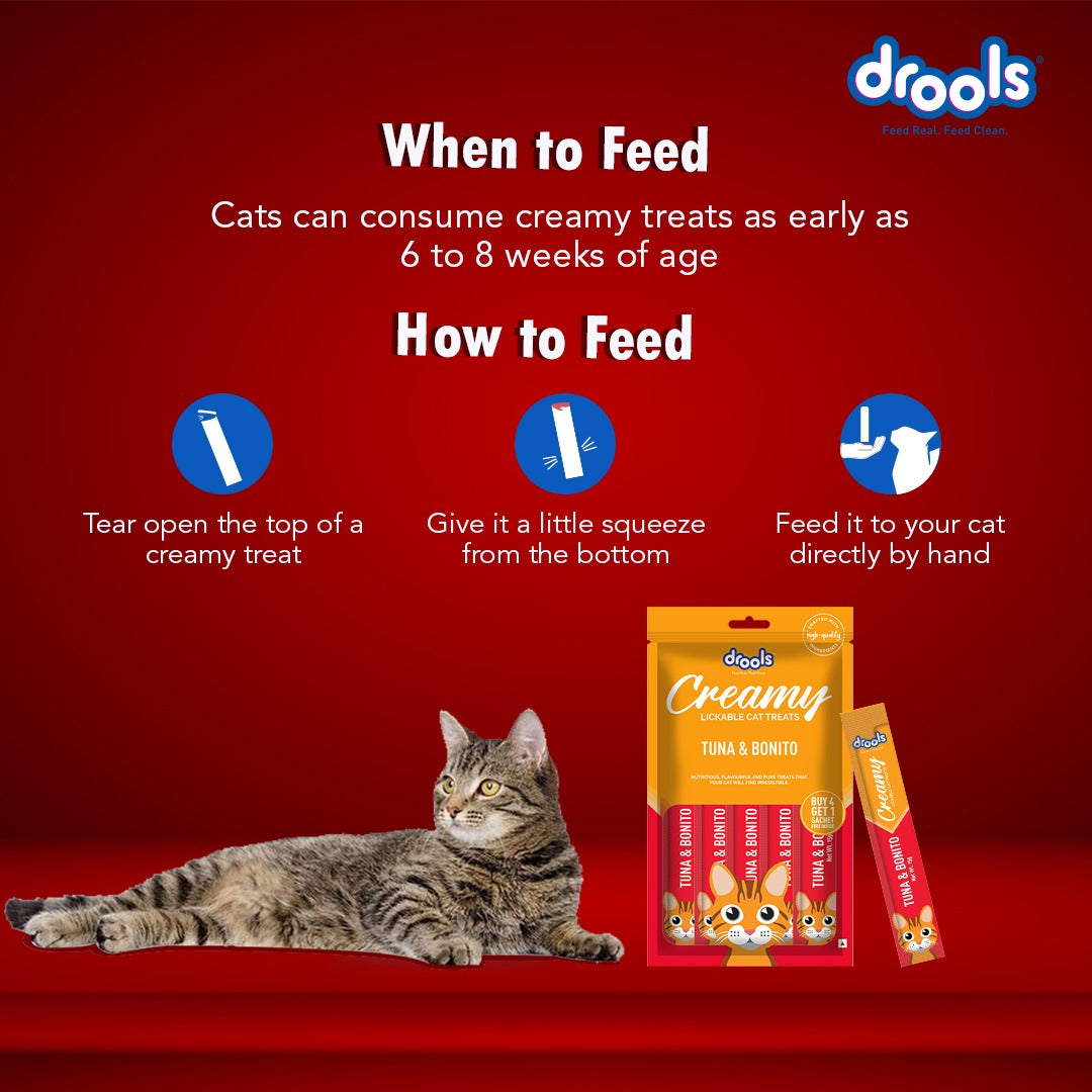 Drools Tuna & Bunito , Salmon & Skipjack and Real Chicken Creamy Cat Treats Combo image 10